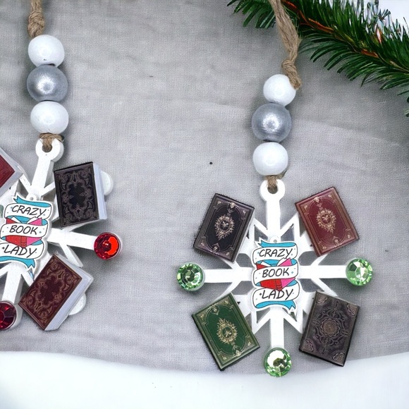 Crazy Book Lady Christmas Ornament: A Whimsical Tribute to Book Lovers! Handmade - Picture 9 of 16